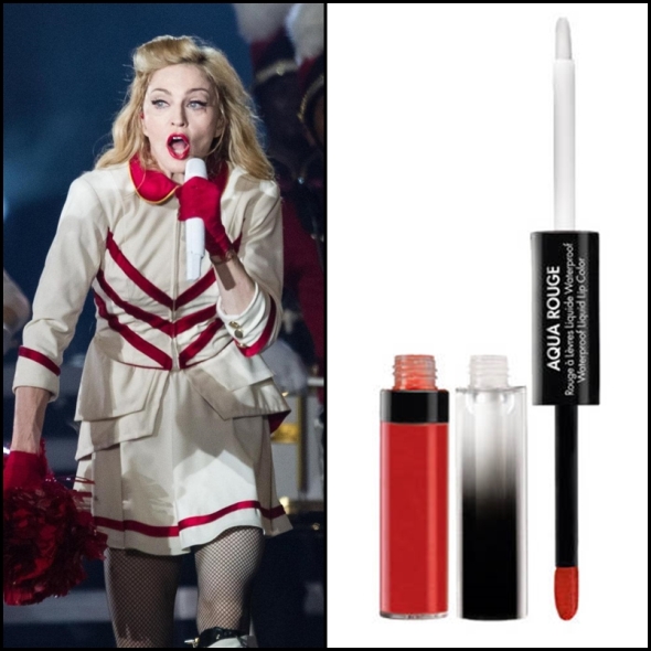 Madonna requested a long lasting lipstick for her world tour 2012. Aqua Rouge No.8 